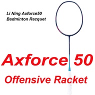 Li Ning Axforce 50 4U/5U Blue Green Badminton Racquet Offensive Type  Medium to High-level Athletes (Single racket wireless) with Bag AYPT285-5