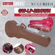 Gator GW-LP-BROWN Deluxe Wood Series Gibson Les Paul / Single Cut Guitar Case - Vintage Brown Exteri
