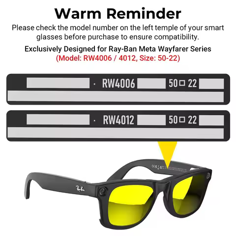 HIBLOKS Color Changing Clip For Ray-Ban Meta Wayfarer & Gen 2 RW4012/RW4006 Standard Smart Glasses L