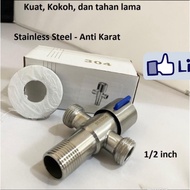 Stop kran toilet duduk ukuran 1/2 inch Kran T closet 1/2 inch Stop Kran keran Closet Sus 304 stop Kr