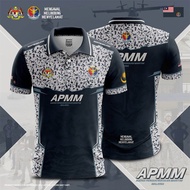 Men APMM Agensi Penguatkuasaan Maritim Malaysia Digital Camouflage Sublimation Polo Short‑Sleeve Cas