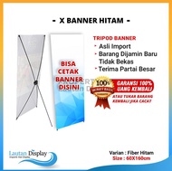 X Banner 60 cm x 160 cm Murah (Kerangka Saja) warna Hitam, Stand Banner  Tiang  X Stand Banner Putih