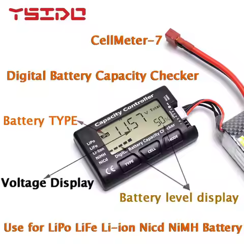 CellMeter7 Capacity Checker RC CellMeter-7 Digital for Battery LiPo LiFe Li-ion Nicd NiMH Battery Vo