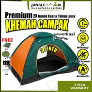 JUNGLEMAN Khemah Camping Murah 3/4 Person 1 Sec Pop Up Tent Khemah Askar Kemah Campak 1 Saat Buka Kh