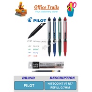Pilot Hi-Tecpoint V7 RT Retractable Rollerball Pen 0.7mm or BXS-V7RT REFILL ONLY Sold Per Piece