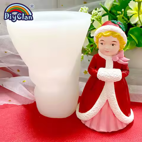 Hot Christmas Princess Model Silicone Mold For Gypsum Chocolate Soap Candle Mold 3D Handmade Form Fo