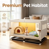 Cage Rabbit Home Villa Extra Large Hut Rabbit House Pet Cage Transparent View Luxury Hut Rabbit