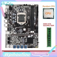 [HoME&amp;life] B75 ETH Mining Motherboard+CPU+DDR3 4GB 1600Mhz RAM LGA1155 8XPCIE to USB Support DDR3 B75 USB BTC Miner Motherboard