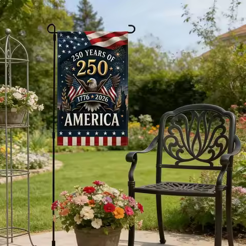 250 Year USA Anniversary Garden Flag 1776-2026 Patriotic Yard Sign Outdoor Banner Double Sided Water