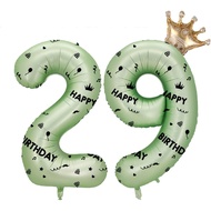 40 Inch Green Foil Balloon Number 29,Crown 29th Birthday Party Decorative Balloons,Number Large Numb