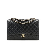 Chanel Black Quilted Lambskin Maxi Classic Double Flap Gold Hardware, 2015-2016