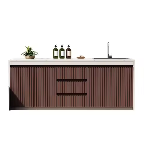 Outdoor washbasin courtyard all-aluminum alloy rock slab sink integrated garden imitation stone basi