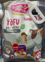 ทรายแมวเต้าหู้ ยี่ห้อ Sukina Petto Tofu 6 ลิตร (1ถุง)แถมเพาท์แมว2ซอง(จำนวนจำกัด)
