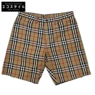 Supreme 22SS 棕色Burberry 巴寶莉 Nova 格紋牛仔短褲 米色牛仔短褲 36 碼 [二手]