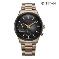 Titan Stellar Quartz Multifunction Brown Dial Stainless Steel Strap Watch for Men