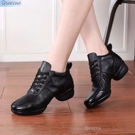 Qsuccua Adult Ladies Square Dance Sailor Dance First Layer Cowhide Rubber Sole Sneakers