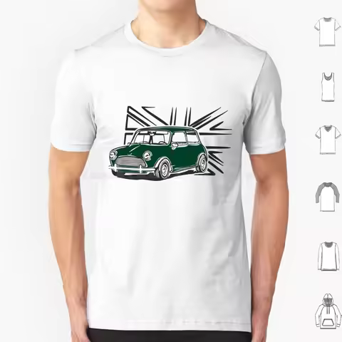 Austin Mini Cooper Green Flag T Shirt 6xl Cotton Cool Tee Austin Mini Cooper British Britain Flag Vi