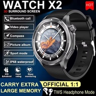New Watch X2  For OPPO GPS Track Smart Watch Men  Health Monitoring Waterproof Bluetooth Call AMOLED