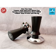 One Two Cups Espresso Coffee Tamper 58mm Flat Spring Loaded Stainless Steel - FEN59 - Precision, Ant