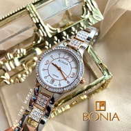 [Original] Bonia BNB10325P-2315S Elegance Sapphire Women's Watch Two Tone Silver and Rose gold Stain