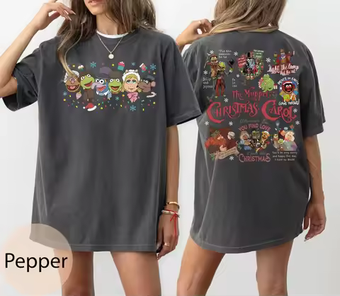 Retro 2-sided The Muppets Christmas Carol Sweatshirt Gonzo and Rizzo Miss Piggy Scrooge Kermit Fozzi