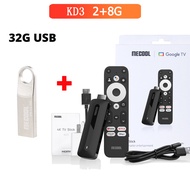 Mecool กล่อง KD3 4K 11สมาร์ททีวีพร้อม S905Y4 Amlogic 2G + 8G WiFi 2.4G/5G HDR 10 + ดองเกิลโทรทัศน์กล