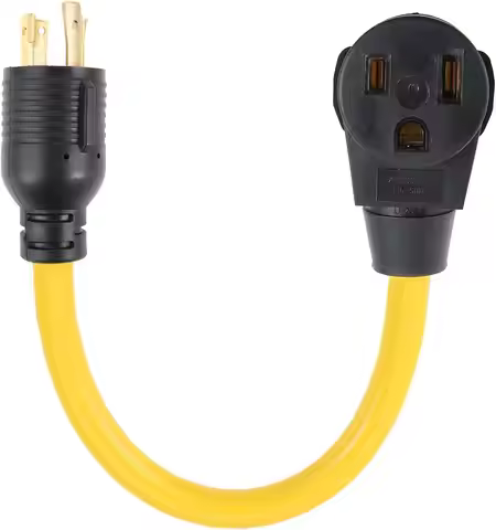 NEMA L14-30P Male To 6-50R Female Plug Adapter 4 Prong To 3 Prong Twist-Lock Welder Generator Power 
