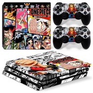Japanese Man One Piece Naruto Cartoon Sticker PS4 PRO Film PS4Pro Host Protective Film Body Skin Game Console Handle Full Set Film Game Console Accessories