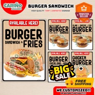 Laminated - Burger Signage l Burger Overload Signage | Chicken Burger Business Tarpaulin Signage