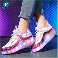 Kids Roller Skate Shoes Skateboarding Shoe Sneakers Gift with Double Wheels for Park Children Beginn