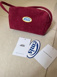 韓國emis 酒紅色絨面手提包腋下包 Korean brand Emis shoulder bag