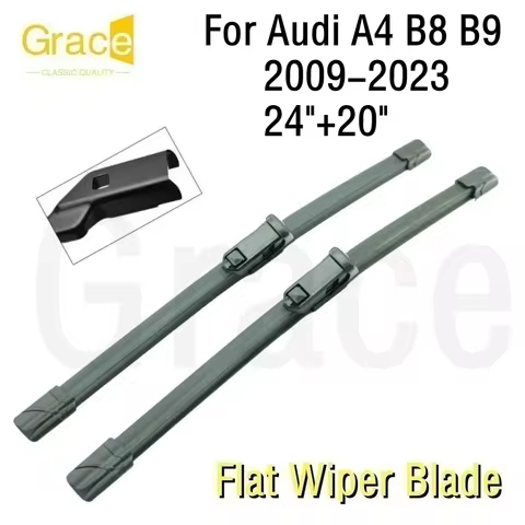 For Audi A4 B8 B9 Wiper Blade 24"+20“ Car Windshield Windscreen Rubber 2009 2010 2012 2013 2014 2015