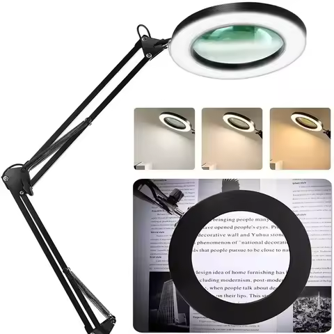 Soldering Iron Repair/Table Lamp/Skincare Beauty72LED 8X/10X NEW Illuminated Magnifier USB 3 Colors 