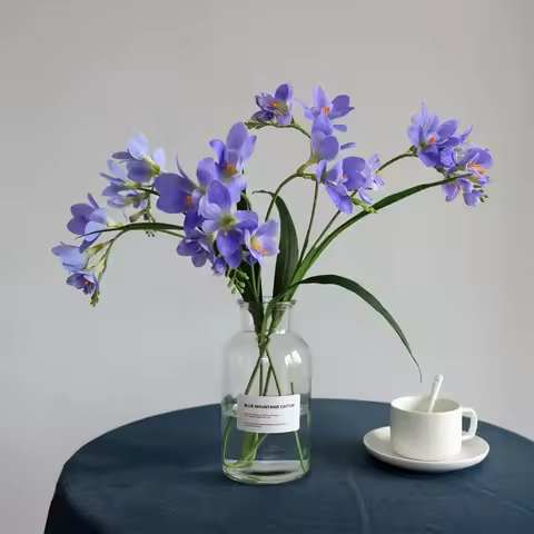 3pc Artificial Vanilla Orchid Flower Hand Feel Moisturizing Wedding Party Floral Arrangements Home T