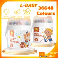 【Ready Stock】48 Colour Silky Crayon For Kids Washable Non Toxic Children's Crayons Oil Pastel Drawin