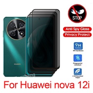 3 Pcs Privacy Screen Protector For Huawei nova 12i Huaweinova12i 4G 2024 Full Cover Glue Private Tempered Glass Protective Film Anti Peeping