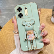 Solid Color Fashion Phone Case with Gloomy Bear Holder for Infinix Zero 30 5G Zero 5G Zero 5G Zero X 5G Zero X Neo Zero X Pro Zero 20 2023 New Build-in Stand Soft Handphone Casing In Stock