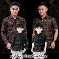 KEMEJA Men's Batik Long Sleeve-Men's Batik Short Sleeve-Men's couple Father &amp; Son-modern Men's Batik Shirt-modern Men's Batik Shirt_Armi 2024