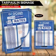 ♞2pcs GCASH Business Tarpaulin | GCASH In/Out Tarpaulin Signage |  Load na Dito | Signage 1.5ft x 2