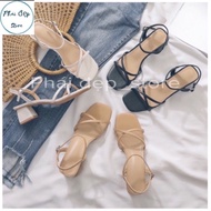 Super pretty 5-inch high heels for female students, sturdy design, 5-inch square sole heels for wome