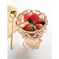 晶鑫玻璃器皿歐式水晶果盤高級感精致水果高腳杯水果盤玻璃碗高檔