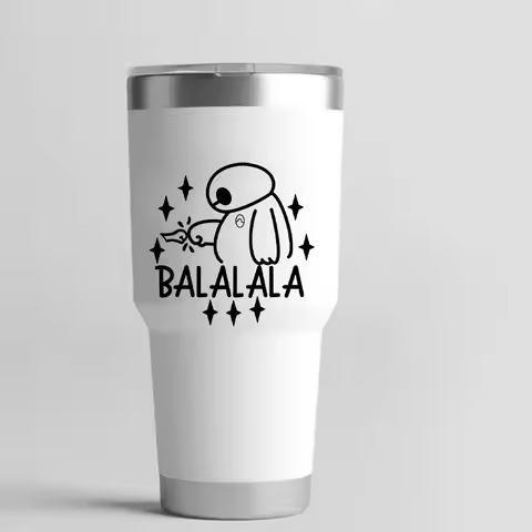 Big Hero 6 Baymax Vinyl Sticker Water Bottle, Mug, Cup Decor, Baymax Ba La La La Laptop Decals, Phon