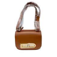 DELVAUX LINGOT OLEN CALFSKIN TAN SHOULDER BAG