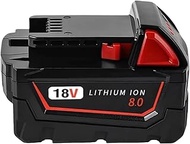 8.0AH 18v Replacement Battery Compatible with Milwaukee M18 and Series 48-11-1880 Tool Battery(1PACK