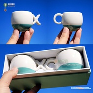 Ins Starbucks Cup Korea Starbucks 2015 Valentine's Day XO Tiffany Blue Espresso Demi Coffee Mug Set 3oz