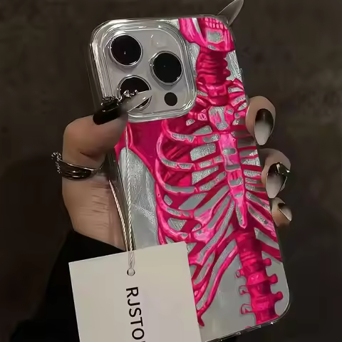 Luxury Pink Purple Skull Phone Case for Oppo Reno11 Reno12 Reno10 Reno8 Reno7 Reno6 Z F T Pro 4G 5G 