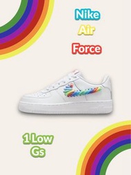 Nike Air Force 1 Low GS Rainbow Swoosh 彩虹編織 女款休閒鞋FQ4948-100