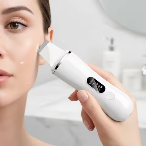 Skin Scrubber Spatula Type-C Charging Blackhead Remover Tool 3In1 Ultrasonic Face Clean Machine for 