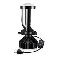 2 Piece Y9 H4 LED Projector Headlight Projector Lens Black Aluminum with Fan Cooling Automobile Hi L