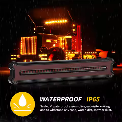 HQ 12-24V 45/87/109 LED Strip Edge Light Flashing Truck Off-road Vehicle Engineering Vehicle Side Wa